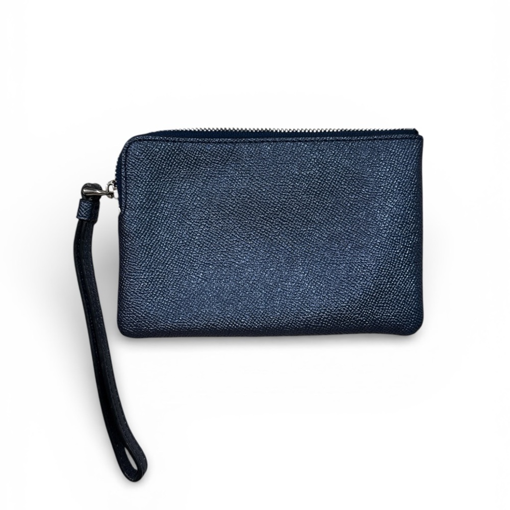 Coach Navy Textured Wristlet - Picture 2 of 3